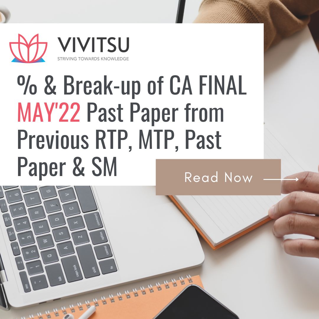 % OF MARKS FROM RTP, MTP, Past Paper & SM in May’22- CA FINAL